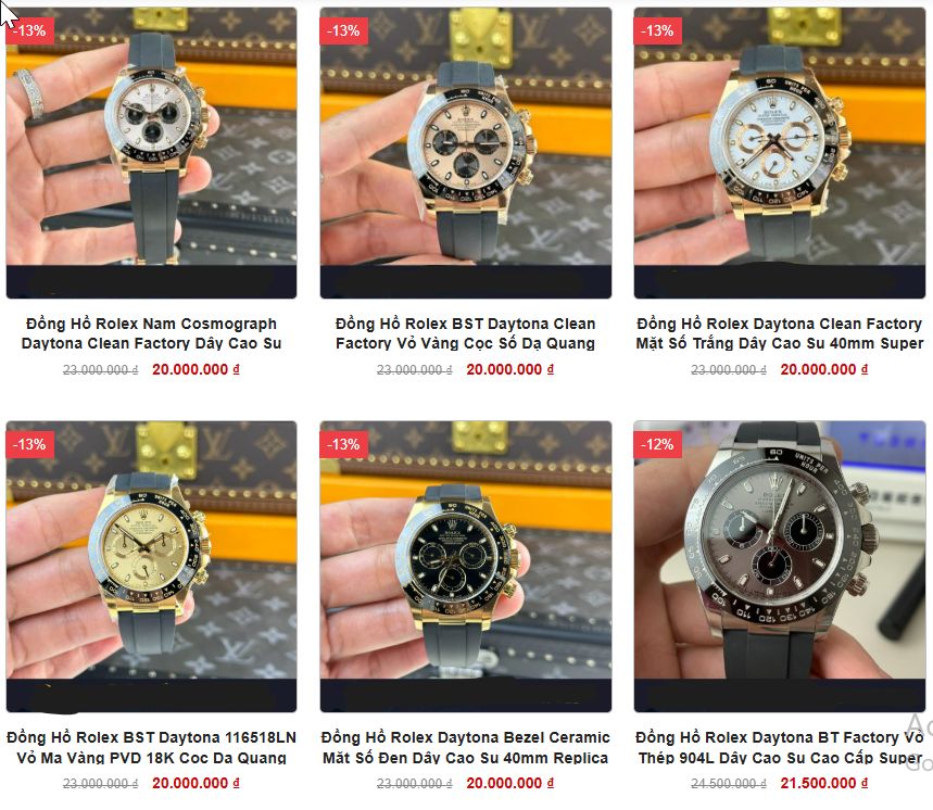 Đồng hồ Rolex có giá 20 triệu