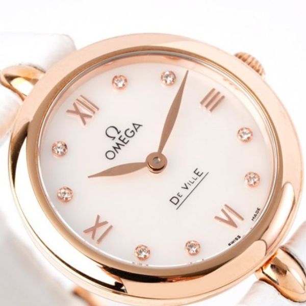 Omega DeVille Prestige Vàng Hồng Mặt Trắng 