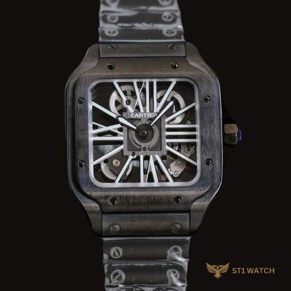 Cartier Santos Skeleton All Black Ceramic 