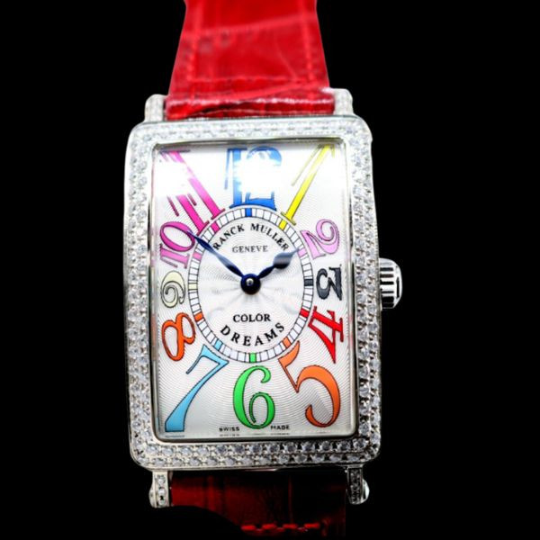 Franck Muller Long Island Nữ dây da đỏ